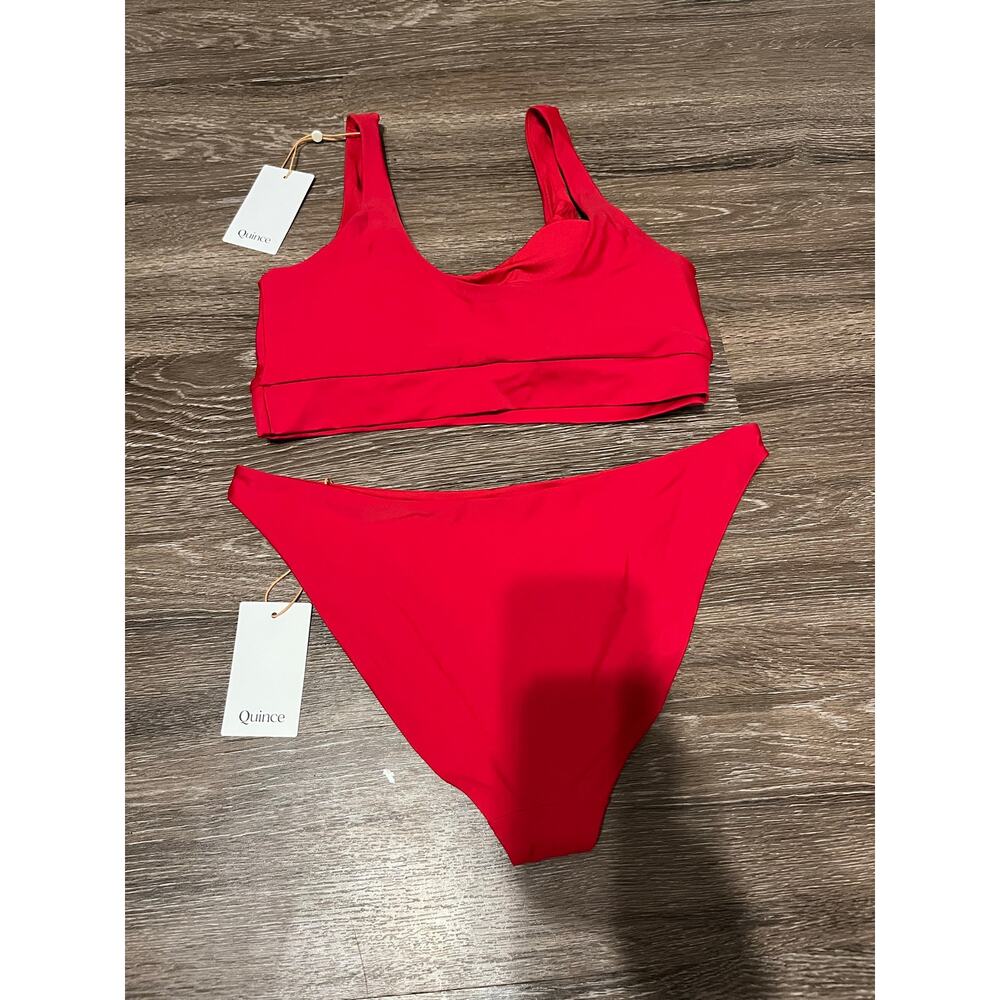 Quince Two-piece Bikini Set in Cherry Red Size L NWT! - Picture 6 of 6